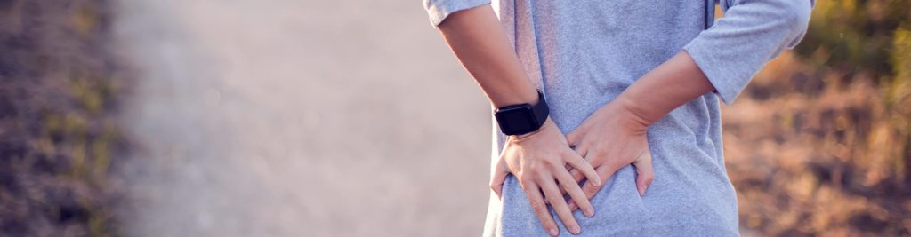 Hip pain with signs of hip arthritis.