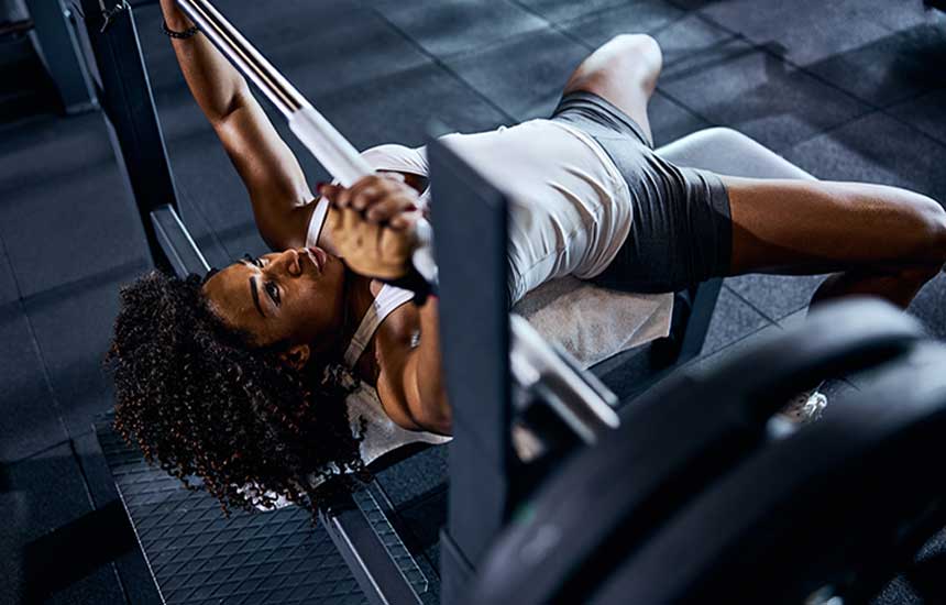 woman lifting weights